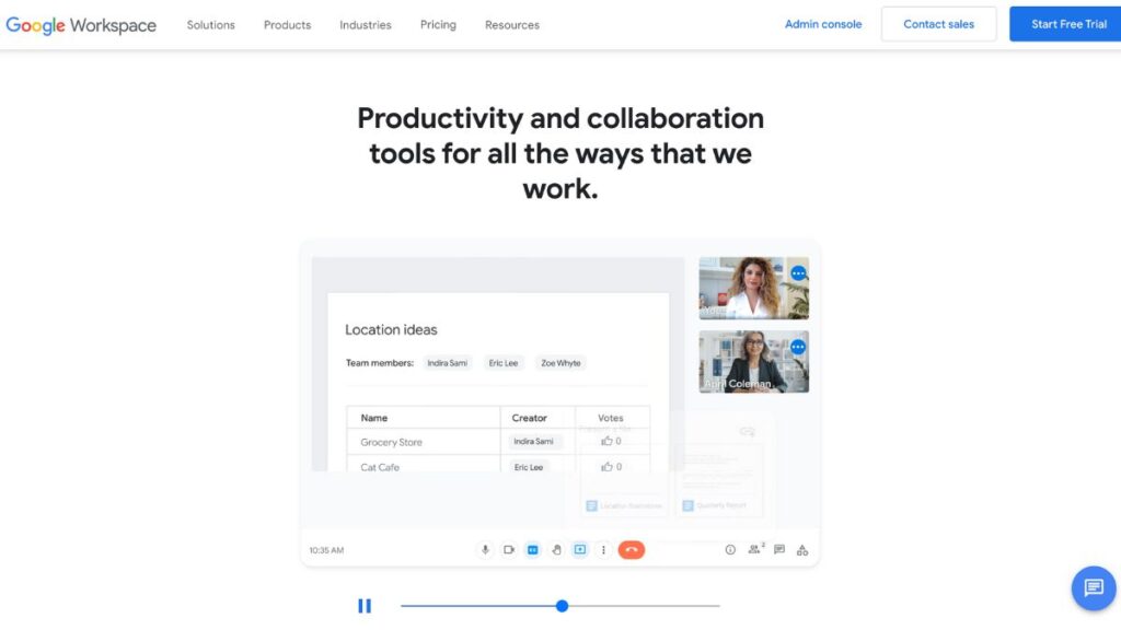 Tools to Enhance Hybrid Workplace Experience - Slack - Google Workspaces