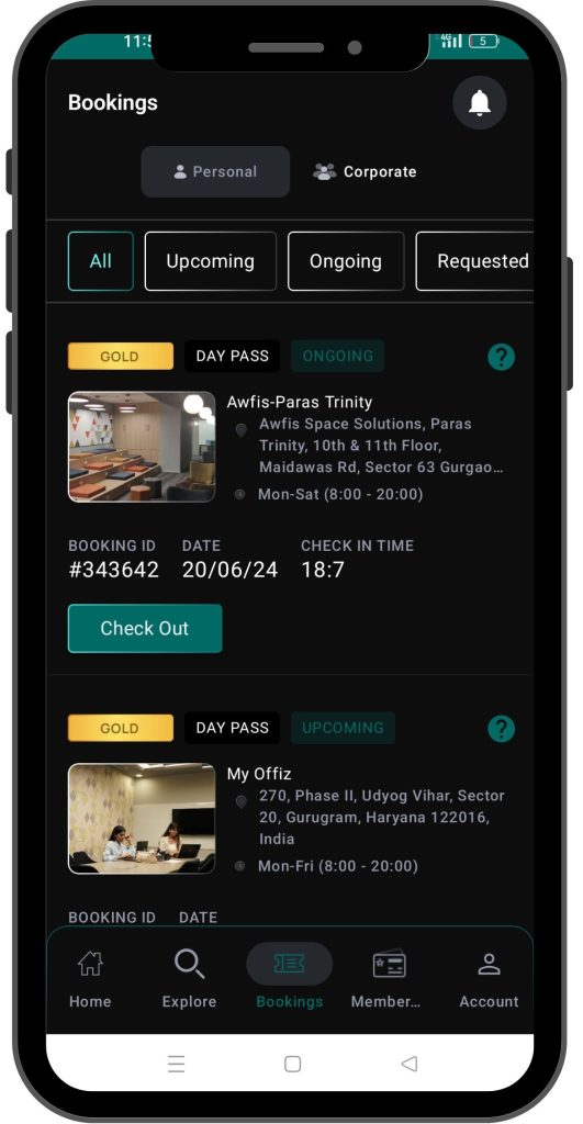 check-in and check-out to handle your reservation