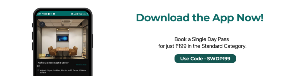 download the app to book coworking spaces or meeting room